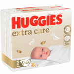 Scutece HUGGIES Extra Care Mega nr 1, Unisex, 2-5 kg, 168 buc