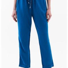 Pantaloni crop cu talie ajustabila - Albastru royal, OXXO