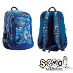 Ghiozdan Compartiment Laptop, BLUE MILITARY, 43x27x15cm - S-COOL, SCOOL