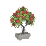 Copac artificial in ghiveci, Plastic, Rosu, Pomegranate, CLICK