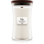 Woodwick Linen lumânare parfumată cu fitil din lemn 609.5 g, Woodwick
