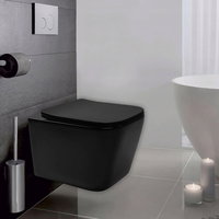 Set vas WC suspendat Rea Raul negru mat cu capac softclose