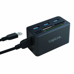 HUB extern LOGILINK porturi USB USB 3.0 x 3 conectare prin USB 3.0 alte porturi SD MicroSD M2 MS Duo / Pro CF negru CR0042 timbr