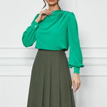 Fusta casual midi din tricot reiat neagra cu elastic in talie