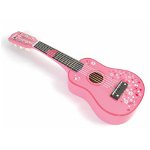 Chitara din lemn pentru copii - Roz, 