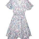 Imbracaminte Femei Tahari by ASL Petite Smocked Tea Length Dress IvoryPink Lilac