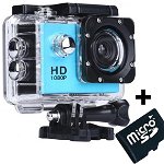 Camera Sport iUni Dare 50i HD 1080P, 12M, Waterproof, Albastru + Card MicroSD 8GB Cadou