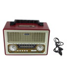 Radio portabil retro, bluetooth, 6W, MP3, USB, SD, 3 benzi AM FM SW, Sal, Sal