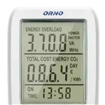 Calculator de energie cu afisaj LCD ORNO OR-WAT-435(GS), schuko, 3680W, IP20, 16A, 230V, alb,  ORNO