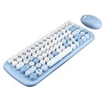 Kit tastatura si mouse wireless MOFII Candy, 84 taste, 4 butoane, 800-1200-1600 dpi, Albastru, Mofii