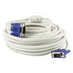Cablu Nelbo VGA la VGA (D-SUB la D-SUB), tip tata-tata, 10M, ecranat de calitate superioara, Nelbo