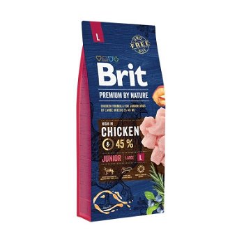 Brit Premium By Nature, Junior Large Breed, L, Pui, hrană uscată câini junior, 15kg, Brit