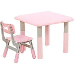 Set masuta si scaunel cu inaltime reglabila Lala roz, Bebeking