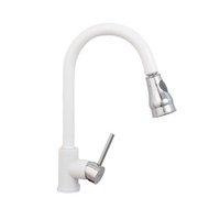 Baterie bucatarie Trendy'S, para dus extractabila, perlator doua functii, alb mat