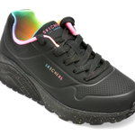 Pantofi SKECHERS negri, UNO LITE-RAINBOW S, din piele ecologica, Skechers