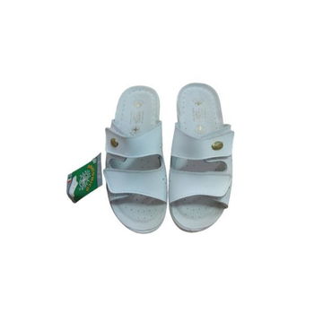 Saboti medicali dama, Sanital Light 1375, Piele naturala, Alb, 38
