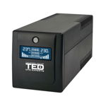 UPS 1100VA / 600W LCD Line Interactive cu stabilizator 4 iesiri schuko, TED