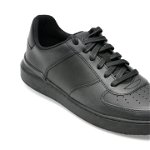 Pantofi sport CLARKS negri, COURTLITE TIE 01-N, din piele naturala, Clarks