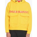 DSQUARED2 Arctic Ski Hoodie Sweatshirt With Flap Pockets Yellow, DSQUARED2