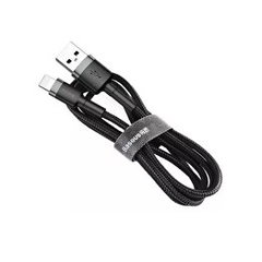 Cablu Baseus Cafule, Lightning - USB, 1 metru, 2.4A, Gri/Negru