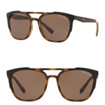 Ochelari Femei AX Armani Exchange 56mm Irregular Square Sunglasses MATTE HAVA BRN