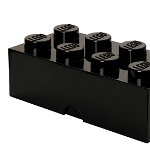Cutie depozitare Lego 2x4 negru 