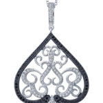 Bijuterii Femei LaFonn Classic Simulated Black and Clear Diamond Lucky Lady Spade Pendant Necklace White Black