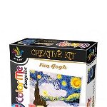 Joc creativ D-Toys Color Me Canvas Van Gogh - Starry Night - Flowers in Blue Vase