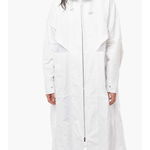 Stella McCartney Hooded Raincoat With Mesh Inserts White