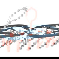 Uscator de Rufe Suspendat Flippy, cu 12 Carlige, Rotire 360 Grade, Protectie Vant, Mateiral Plastic, Usor de Depozitat, Multifunctional, 30 x 12.5 cm, Albastru/Roz Engros,