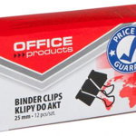 Clips hartie 25mm, 12buc/cutie, Office Products - negru