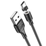 Cablu de Incarcare Magnetic USB-A la Type-C 12W, 2.4A, 1m Hoco Sereno (X52) Negru