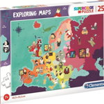 Puzzle-uri 250 articole Hărți explorarea mare de oameni din Europa, Clementoni