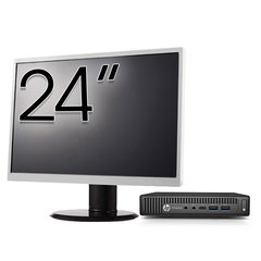 Pachet Calculator Second Hand HP EliteDesk 800 G2 Mini PC, Intel Core i7-6700T 2.80 - 3.60GHz, 8GB DDR4, 256GB SSD + Monitor 24 Inch, HP