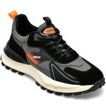 Pantofi sport GRYXX negri, 22010, din material textil si piele intoarsa, GRYXX