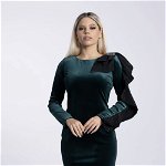 Rochie scurta din catifea cu insertie din tafta si brosa metalica, https://www.shinefashion.ro/continut/produse/2408/1000/rochie-eleganta-din-catifea-scurta_9632.jpeg