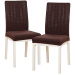 Husă scaun multielastică și 4Home Magic clean maro închis, 45 - 50 cm, set 2 buc., 4Home