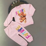 Trening Future Bear, Roz, 2 Piese, Hanorac si Pantaloni, Pentru Fetite, 9-18 luni, CaroKids