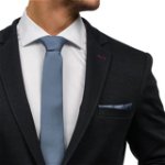 Set pentru bărbat cravată, butoni, batistă gri-închis Bolf KSP01, BOLF