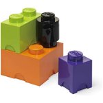 Set 4 piese de constructie, LEGO, Polipropilena, Multicolor