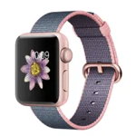 Curea iUni compatibila cu Apple Watch 1/2/3/4/5/6/7, 42mm, Nylon, Woven Strap, Dark Purple