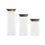 Set de 3 tuburi DKD Home Decor Natural Transparent Salcâm Litere Sticlă borosilicată (10,2 x 10,2 x 27,7 cm), DKD Home Decor