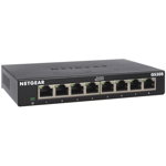 netgear Switch NetGear GS308v3, 8 x 10/100/1000 Mbps Gigabit Ethernet, Desktop/Wall-mount, Plug-and-Play, carcasa metal, netgear