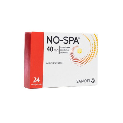 No-Spa 40mg, 24 comprimate, Sanofi, SANOFI-AVENTIS ROMANIA S.R.L. - ROMANIA