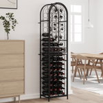 Suport sticle vin 73 de sticle, negru 45x36x200 cm fier forjat, Casa Practica
