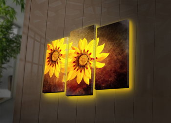 Tablou Canvas cu Led Floare Soarelui, Multicolor, 66 x 45 cm, Ledda