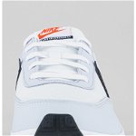 Nike, Pantofi sport din piele si material textil Waffle Debut, Alb/Albastru glaciar/Negru