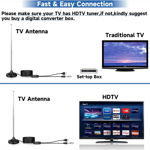 Antena digitala HDTV cu amplificator de signal Bingfu, gama de frecventa: 174-230 MHz, 470-860 MHz, baza magnetica, 3 m
