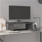vidaXL Suport pentru monitor, gri, 50x27x15 cm, lemn masiv pin, vidaXL