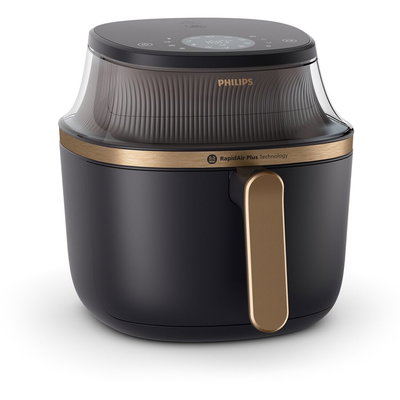 Philips Friteuza cu Aer Cald Philips NA332/00 Airfryer Seria 3000, 6.2 L, 1700 W, RapidAir Plus, Touchscreen, 16 Programe, Negru, Philips